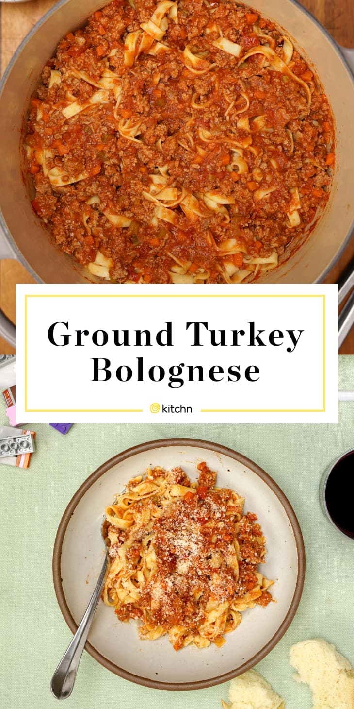 Big Batch Turkey Bolognese with Linguine Kitchn