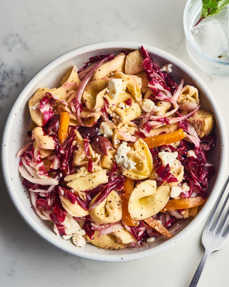 Tortellini Salad with Marinated Artichokes and Feta Recipe (MakeAhead