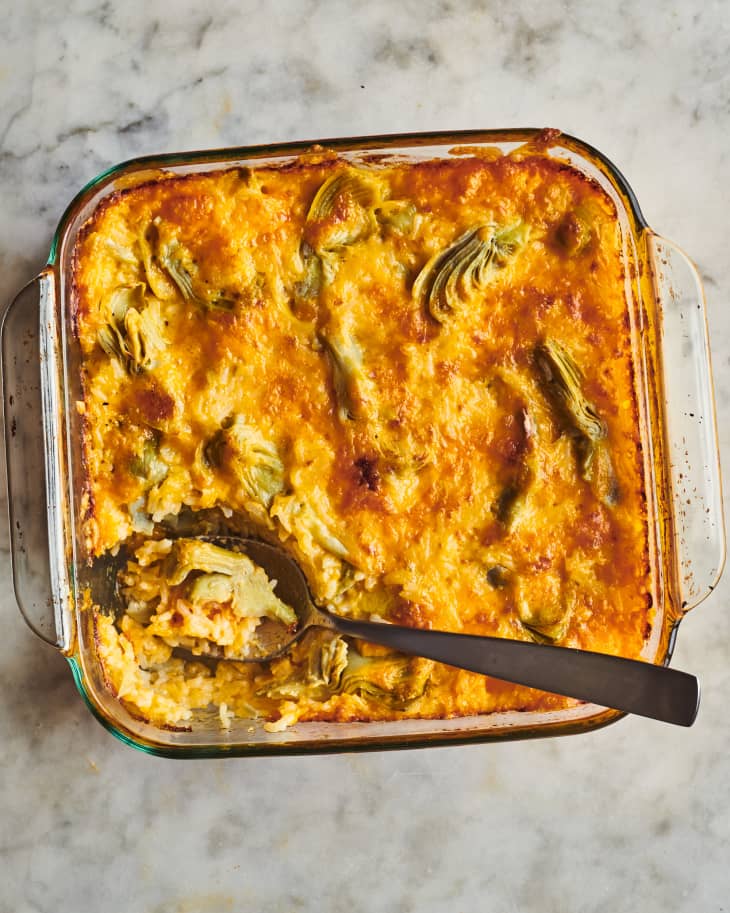 Trader Joe's Cheesy Artichoke Rice Bake Recipe (Just 4 Ingredients