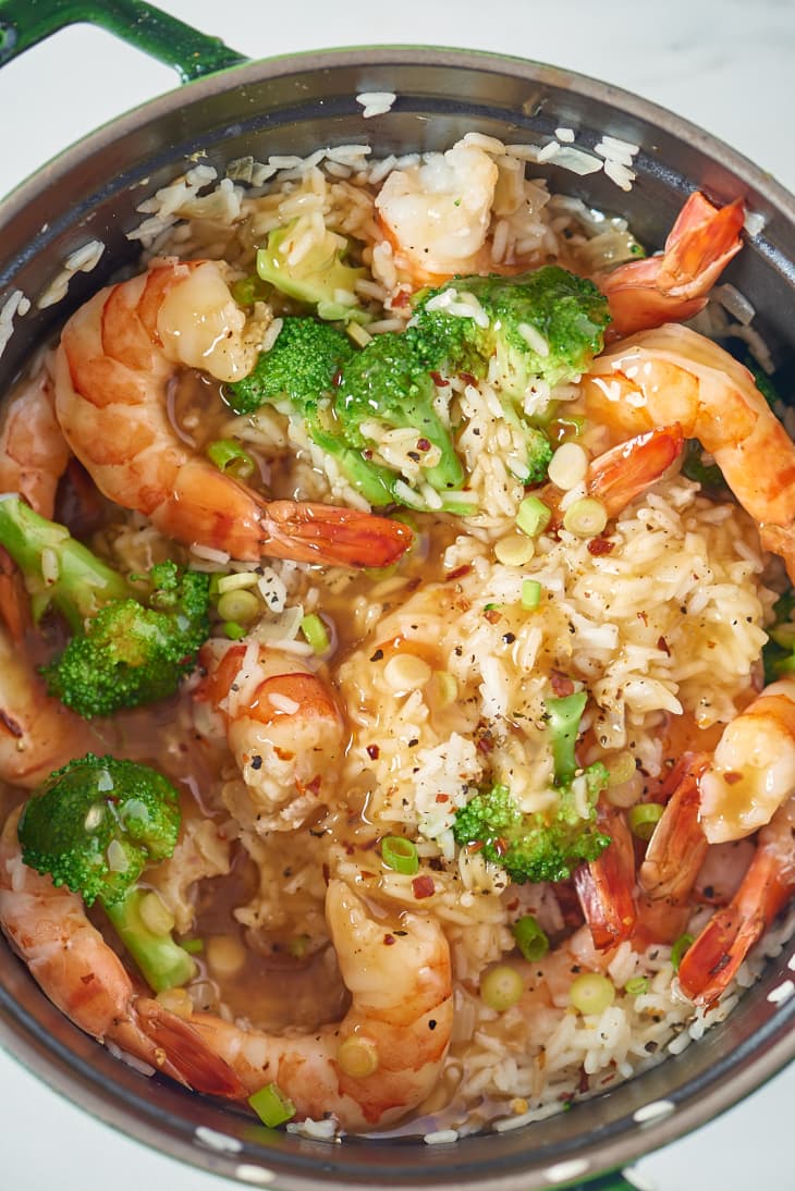 Recipe: Honey Garlic Shrimp Stovetop Rice Casserole | The Kitchn