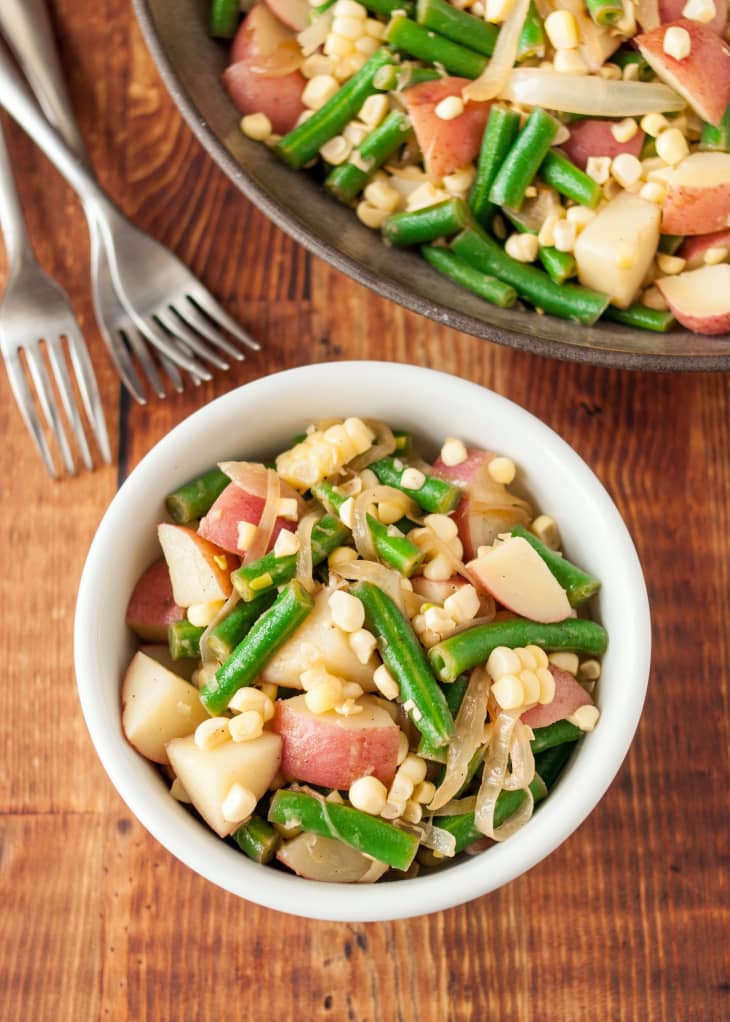 Recipe Potatoes, Green Beans, and Corn with LemonBrown Butter