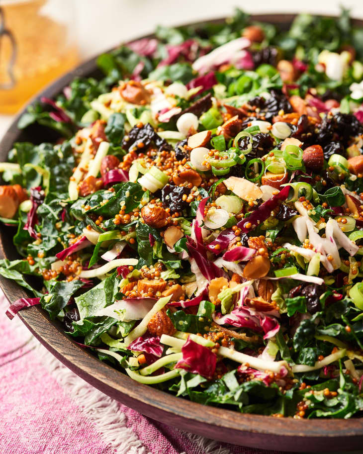 Kale Slaw with HoneyMustard Almonds and Dried Cherries The Kitchn