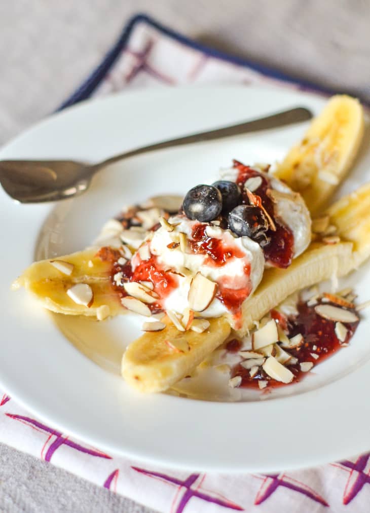 Breakfast Banana Split with Yogurt and Jam Recipe The Kitchn