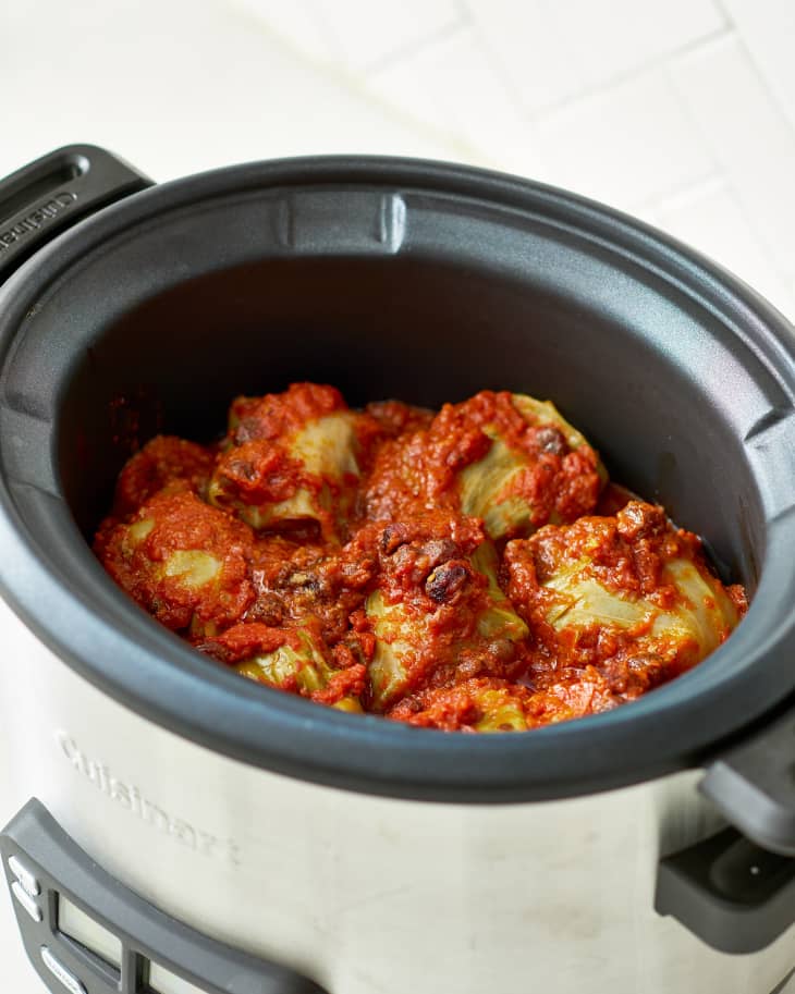 Recipe Slow Cooker Stuffed Cabbage Rolls The Kitchn