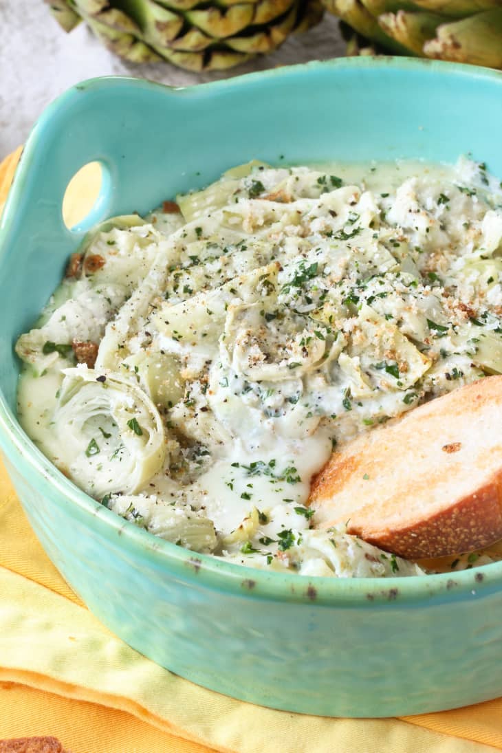 Recipe Baked Brie with Herbed Artichokes Kitchn