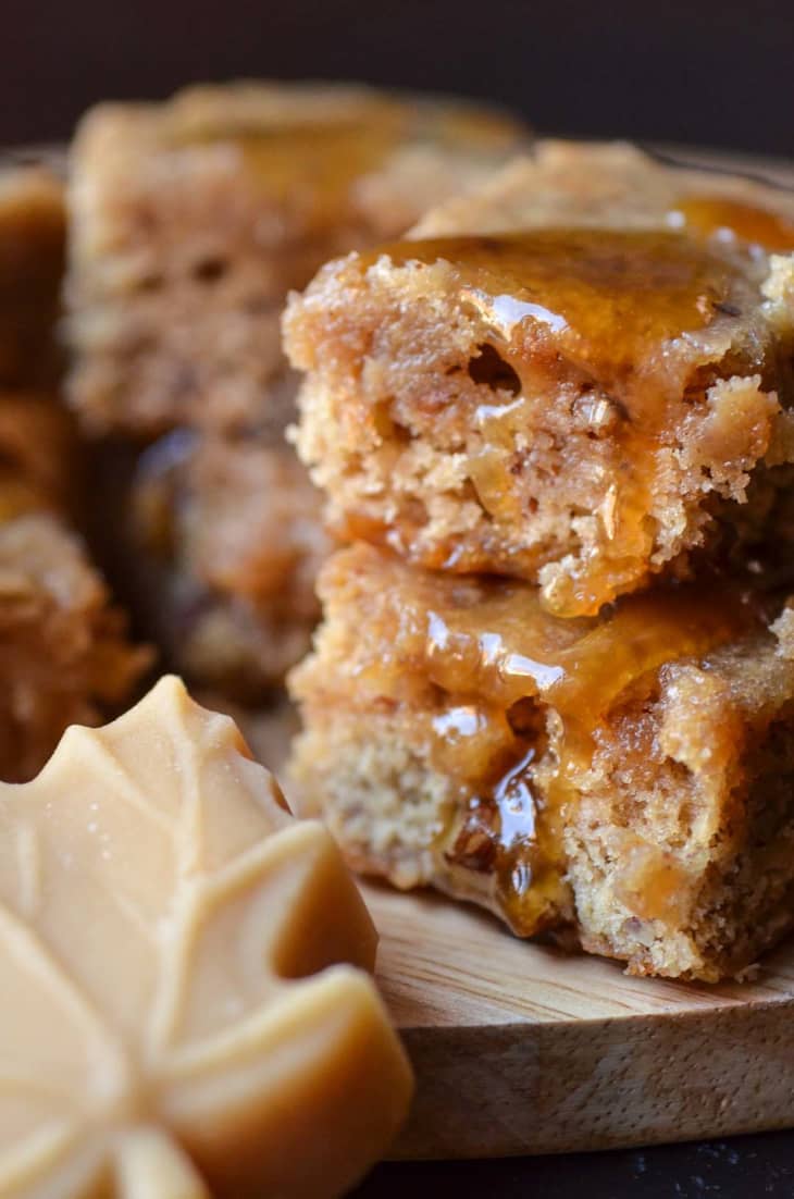 Quick Recipe Maple Pecan Blondies with Maple Butter Glaze The Kitchn