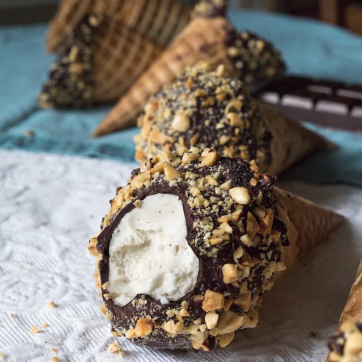Nostalgic Recipe Homemade “Drumsticks” Ice Cream Sundae Waffle Cones