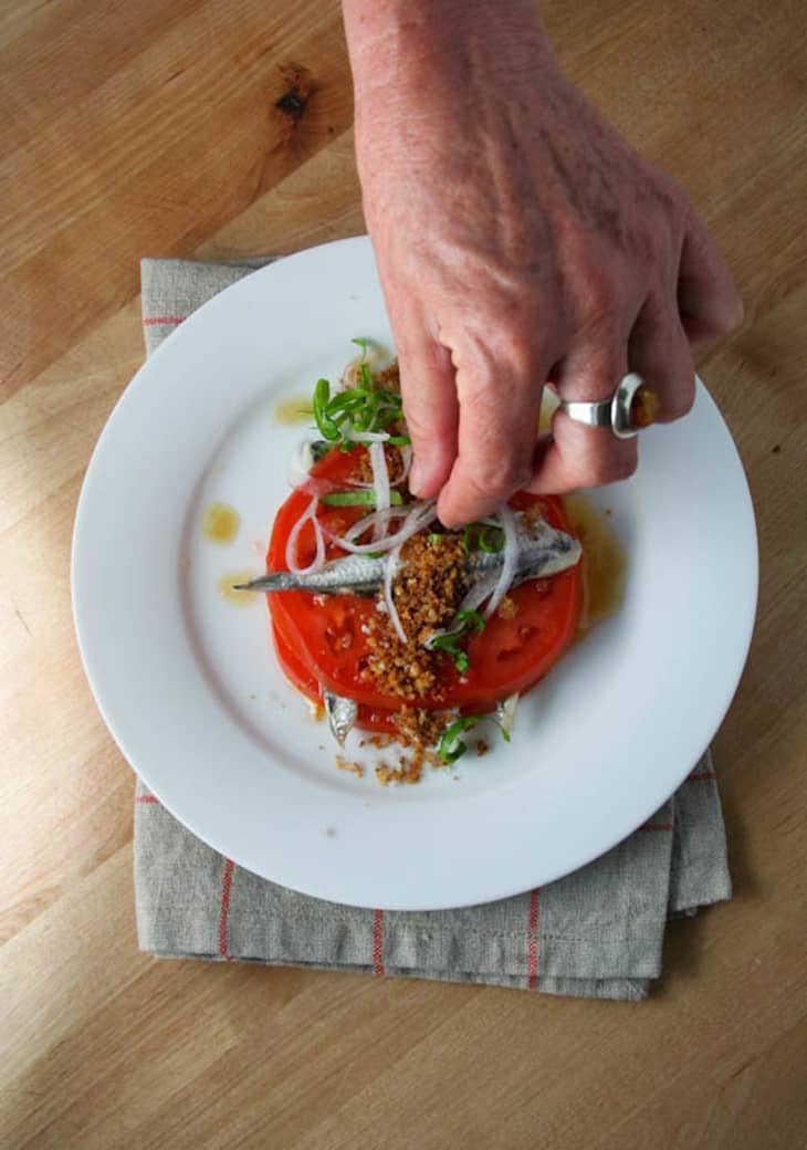 Recipe Tomato & Anchovies with Bread Crumbs, Basil & Red Onion The Kitchn