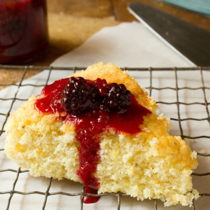 Recipe Cornmeal Cake with Mixed Berry Compote Kitchn