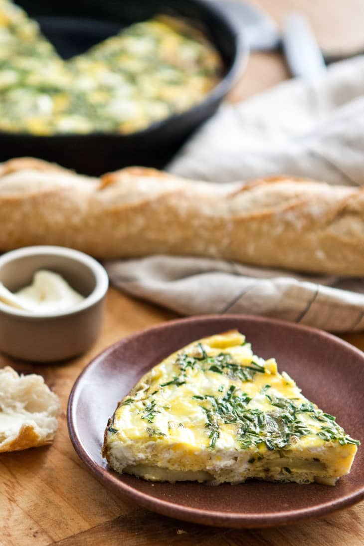 Recipe: Fresh Herb, Potato, and Goat Cheese Frittata | Kitchn