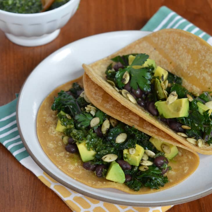 Easy Dinner Recipe Kale and Black Bean Tacos with Chimichurri The Kitchn