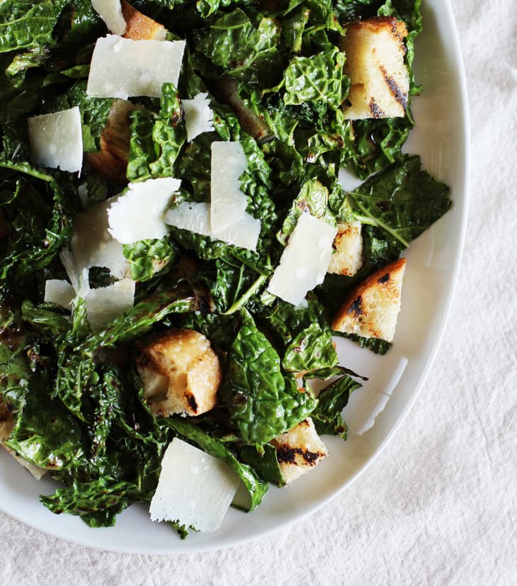 Recipe Garlicky Grilled Kale Salad with Grilled Bread The Kitchn