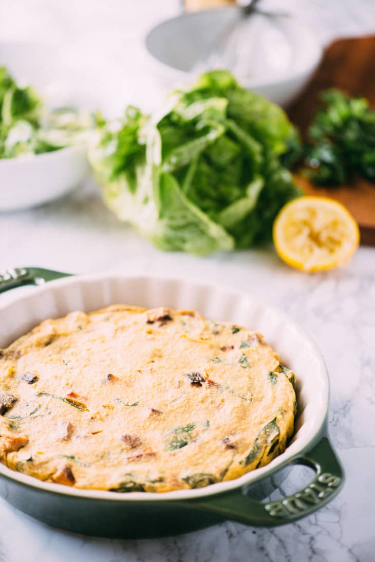 Recipe: Spinach & Sweet Potato Chickpea Crustless Quiche | The Kitchn