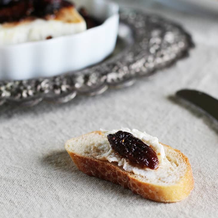 Appetizer Recipe Roasted Feta Cheese with FigThyme Compote Kitchn