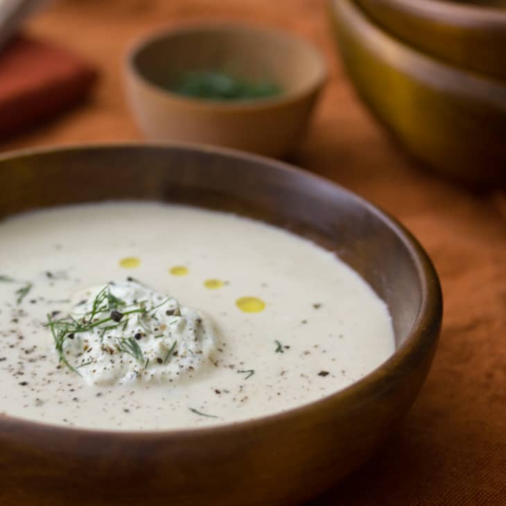 Recipe: Roasted Cauliflower & Potato Soup with Dill Whipped Cream | Kitchn