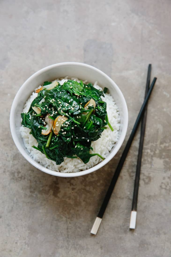How To StirFry Spinach with Garlic Kitchn