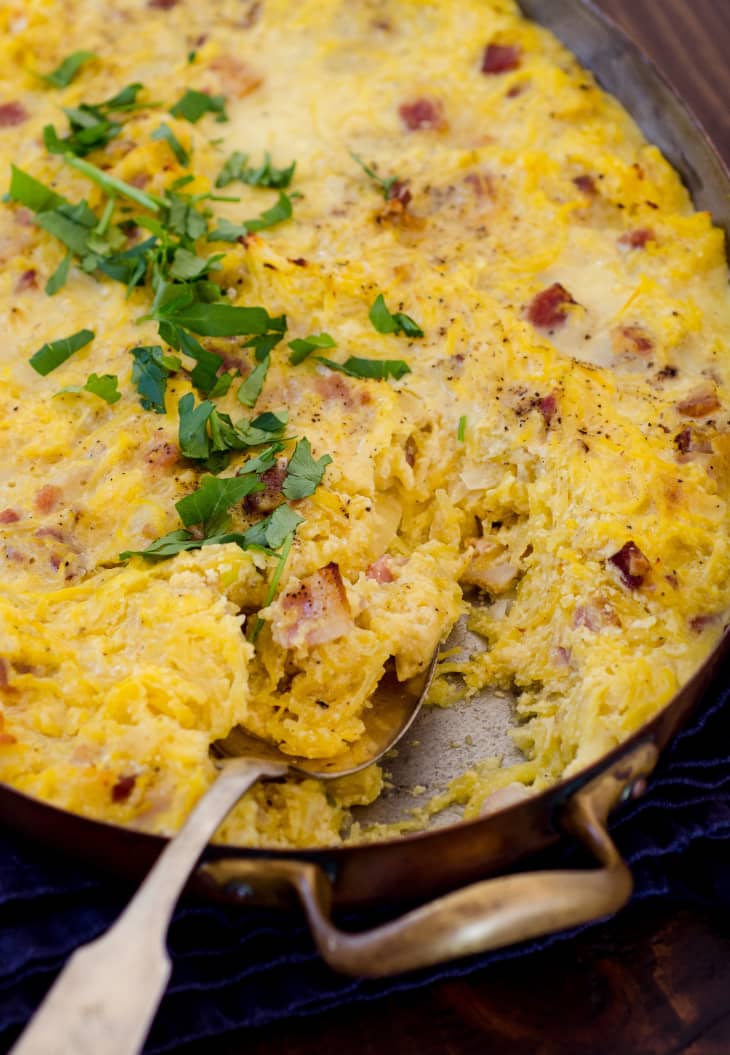 Baked Spaghetti Squash Carbonara Kitchn