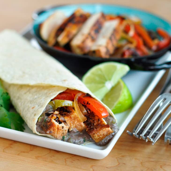 Recipe Chipotle Chicken Fajitas with Creamy Black Bean Spread The Kitchn