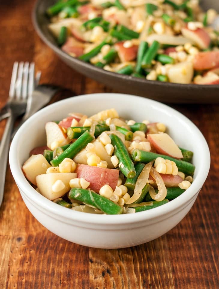 Recipe Potatoes, Green Beans, and Corn with LemonBrown Butter