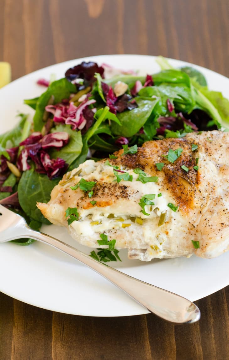 Recipe Roasted Chicken Breasts Stuffed with Goat Cheese & Garlic Kitchn