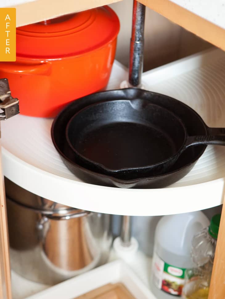 Before & After A Smart Solution for a Corner Lazy Susan The