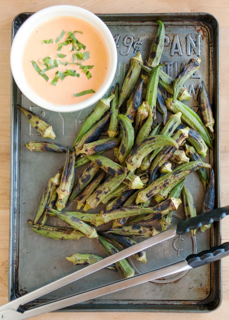 Recipe Grilled Okra with Spicy Chipotle Dipping Sauce The Kitchn