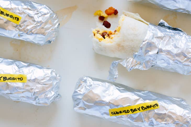 Freezer-Friendly Potato, Chorizo, and Cheesy Egg Burritos - Recipe