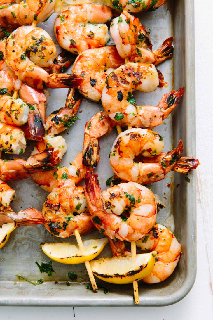 Recipe: Grilled Shrimp Skewers with Chimichurri | The Kitchn