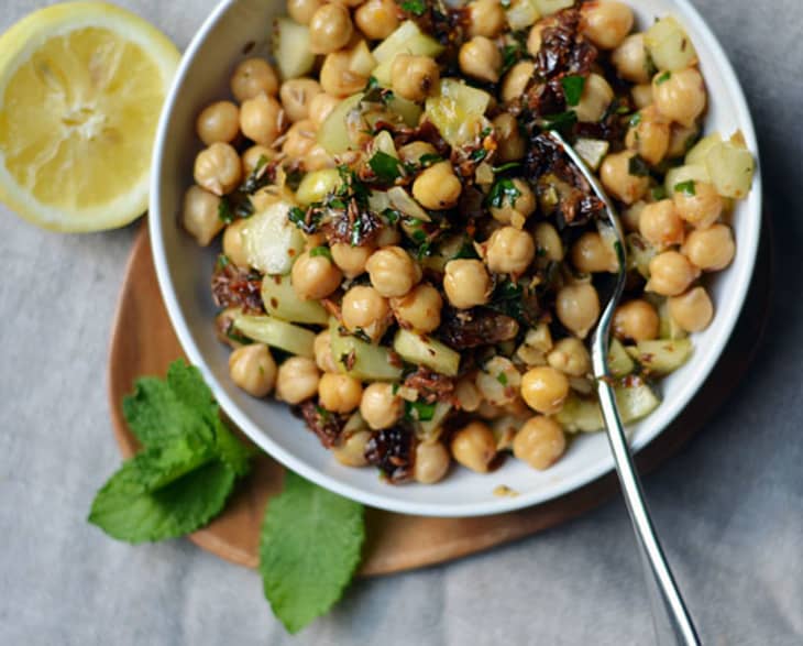Lunch Recipe Warm Chickpea Salad with Cumin & Garlic The Kitchn