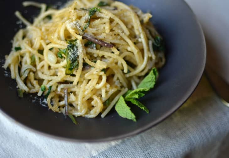 Spring Recipe: Spaghetti Pan-Fried with Ramps & Mint | The Kitchn