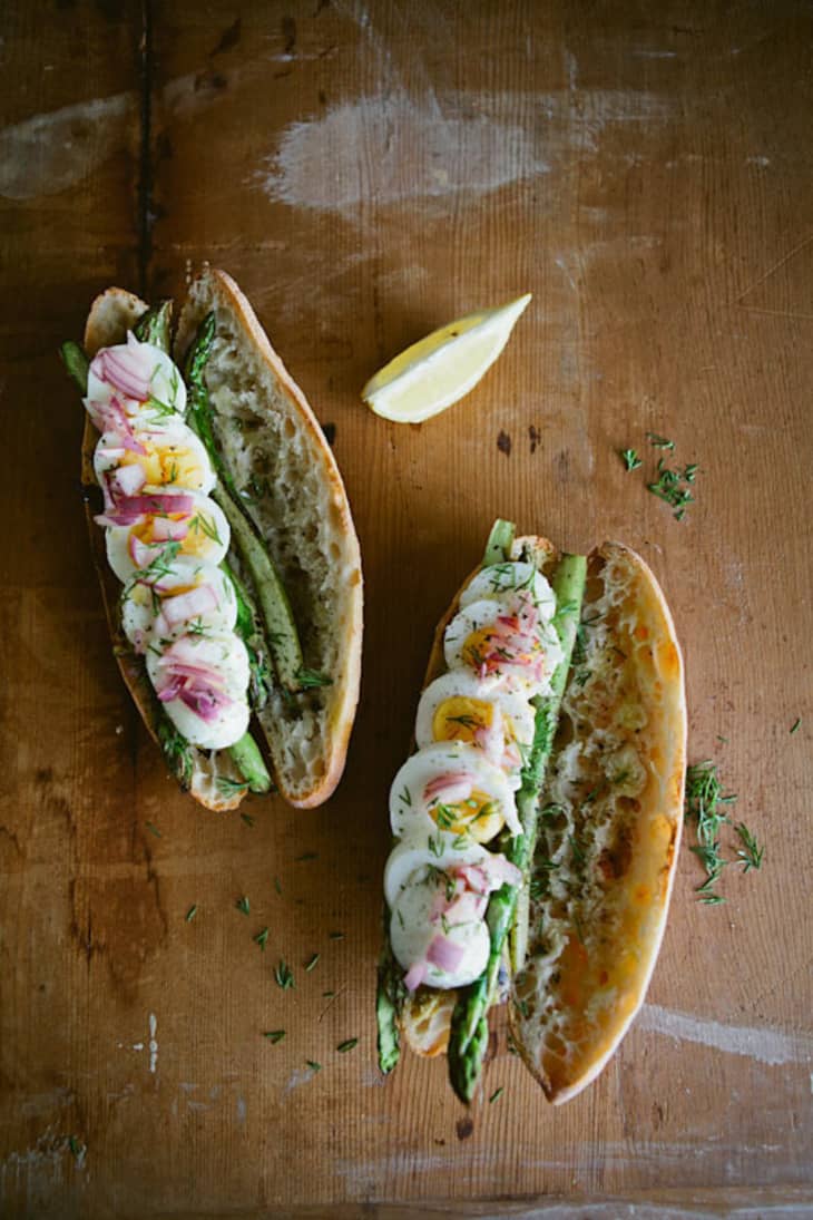 Recipe: Boiled Egg, Seared Asparagus & Pickled Onion Sandwich | Kitchn