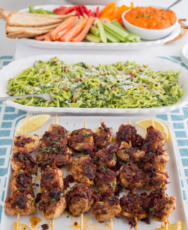 Recipe: Spicy Chicken Skewers with Sun-Dried Tomato Sauce | The Kitchn