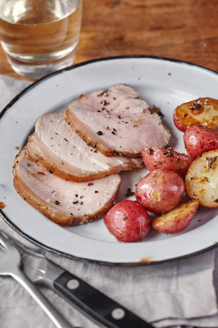 Recipe Roasted Rosemary and Garlic Pork Loin and Potatoes The Kitchn