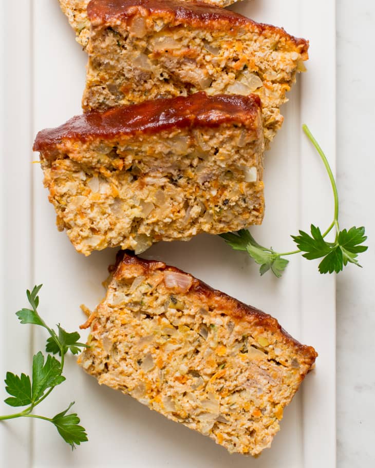 Easy Juicy TurkeyVeggie Meatloaf Kitchn