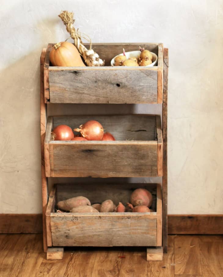 Rustic Shelving with Ample Storage for All Your Potatoes & Onions | Kitchn
