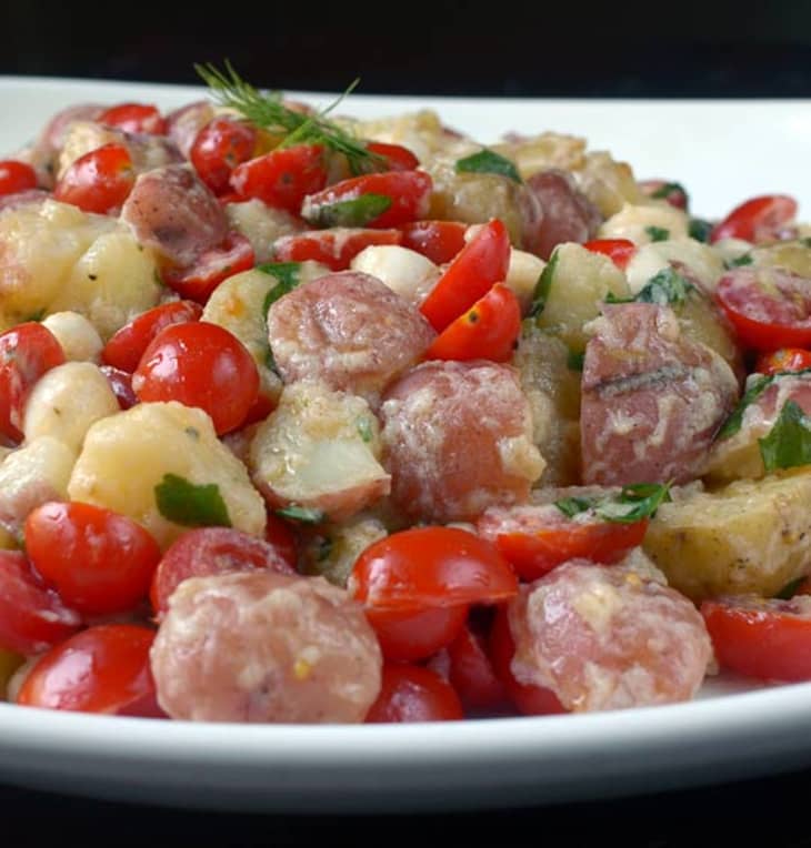 Recipe: Tomato & Mozzarella Potato Salad with Lemon-Buttermilk Dressing