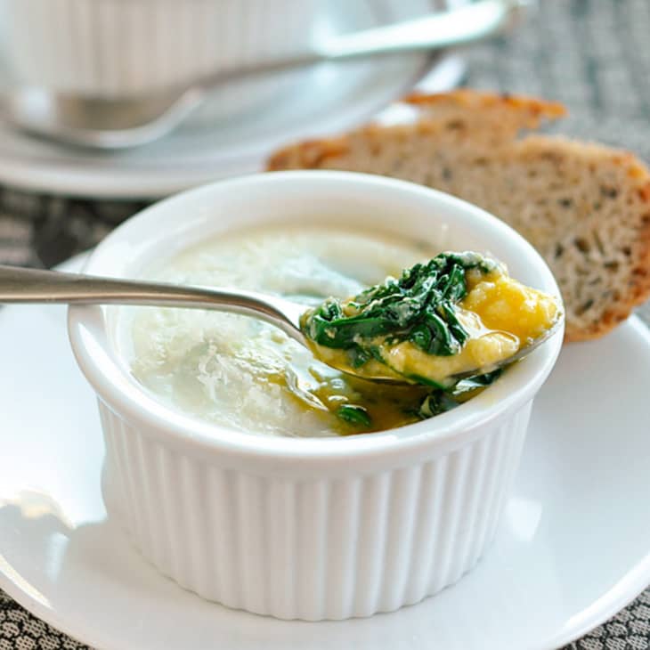 Recipe Baked Eggs With Creamy Polenta, Spinach & Garlic The Kitchn