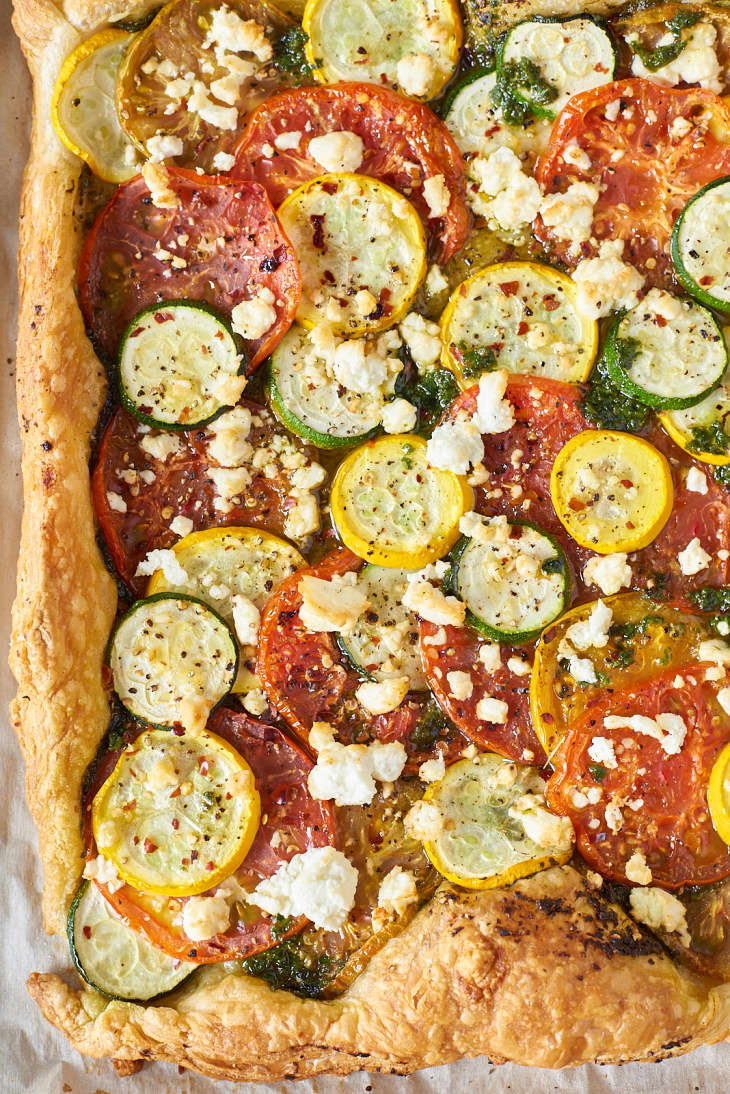 Recipe Vegetable Pesto Puff Pastry Tart The Kitchn
