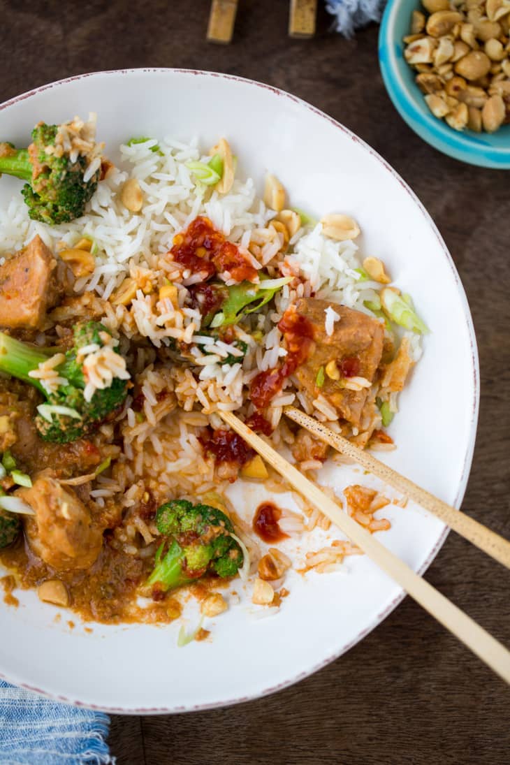 Recipe Creamy SlowCooker Peanut Chicken and Broccoli The Kitchn