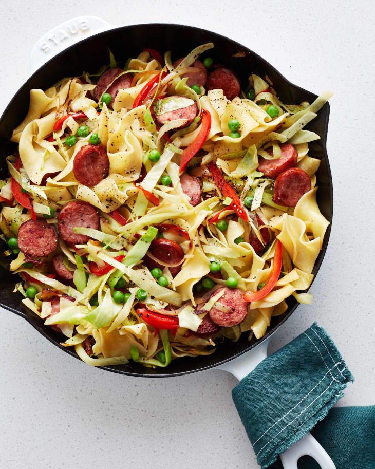 OnePot Cabbage & Sausage Pasta Kitchn