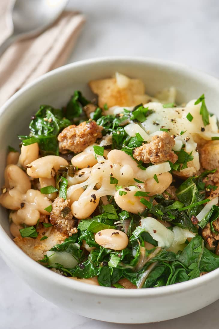 Recipe Cheesy Panade with Swiss Chard, Beans & Sausage The Kitchn