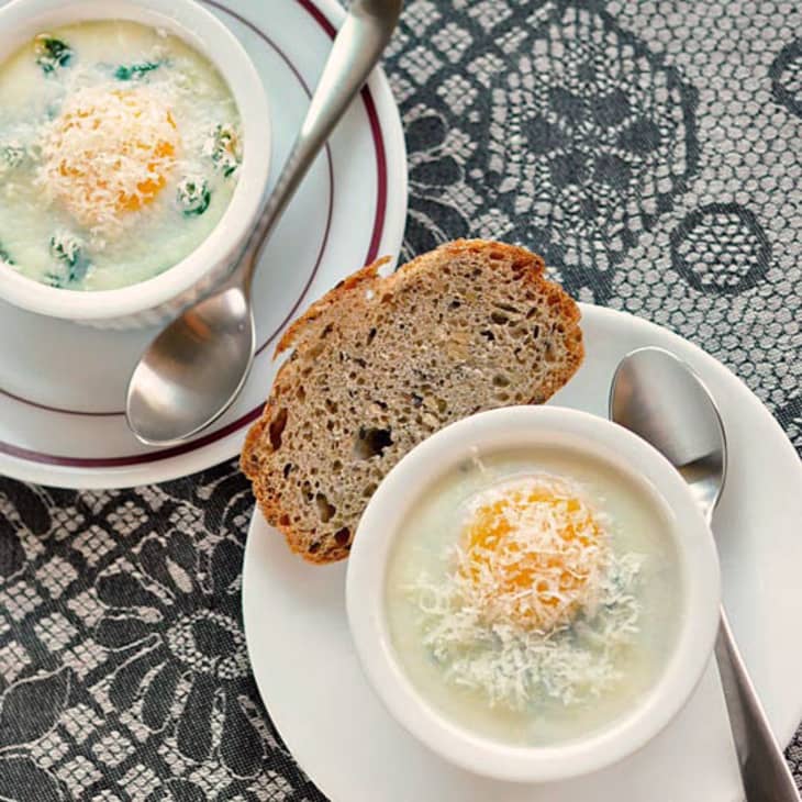 Recipe Baked Eggs With Creamy Polenta, Spinach & Garlic Kitchn