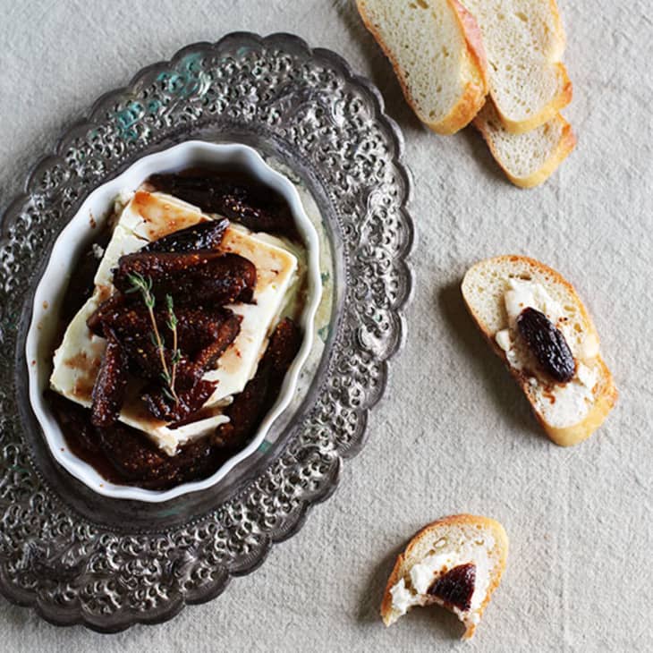 Appetizer Recipe Roasted Feta Cheese with FigThyme Compote Kitchn
