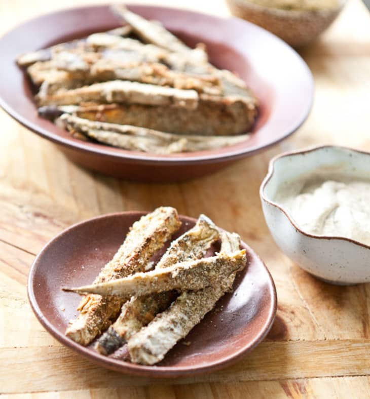Recipe Baked Za’atar Eggplant Fries with Lemon Tahini Dip Kitchn