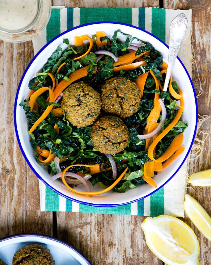 Recipe: Baked Red Lentil Falafel Salad | The Kitchn