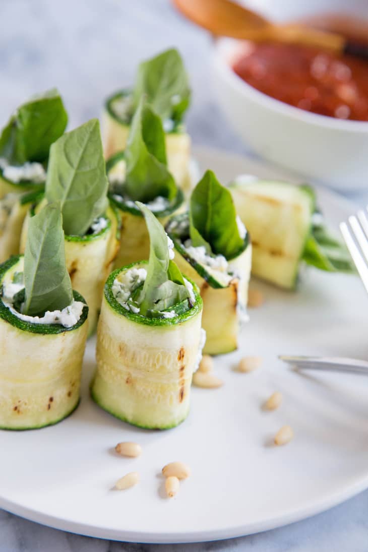 Recipe Grilled Zucchini RollUps with Ricotta and Herbs The Kitchn