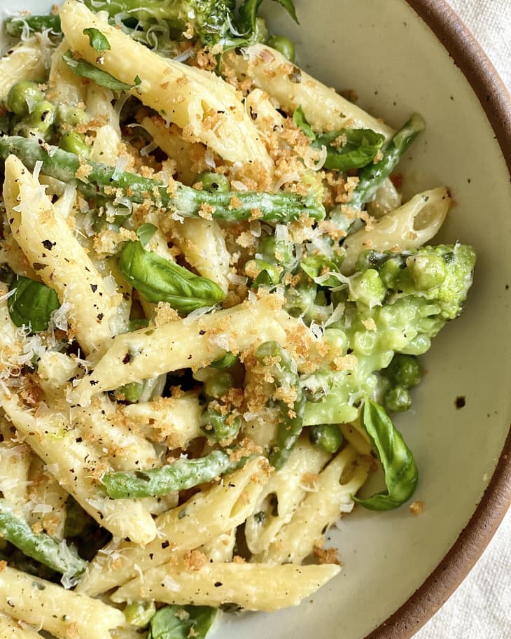 OnePot Penne with Creamy BasilGarlic Sauce Recipe The Kitchn