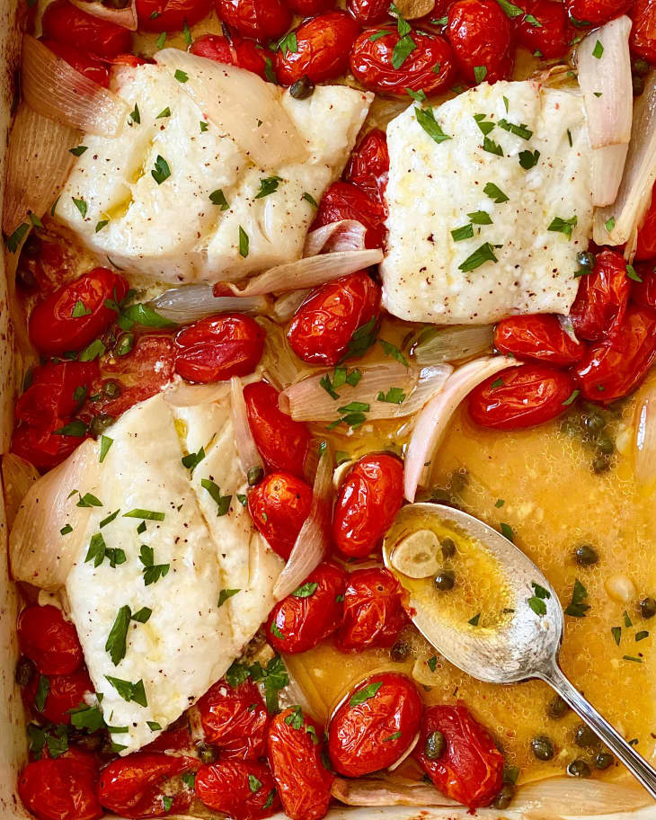 OnePan Cod with Tomatoes and Capers Recipe The Kitchn