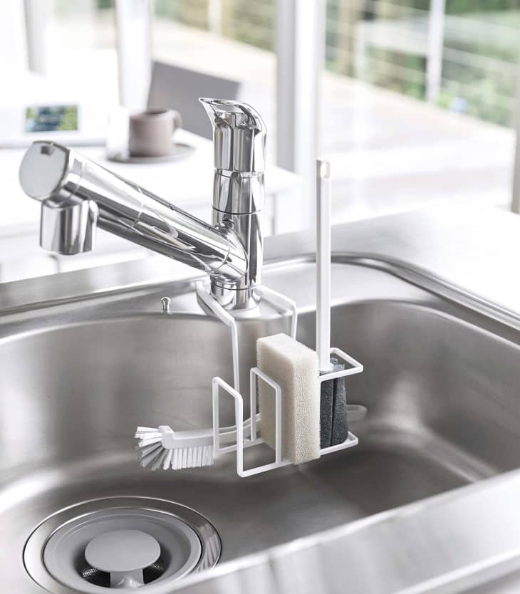 Faucet Hanging Sponge Brush Holder Yamazaki Home The Kitchn