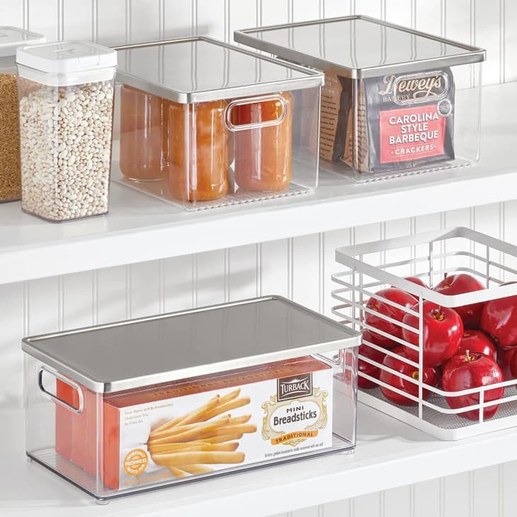 mDesign Steel Wire Kitchen Food Storage Organizer Bin Basket for Pantr